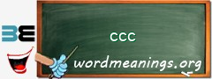 WordMeaning blackboard for ccc